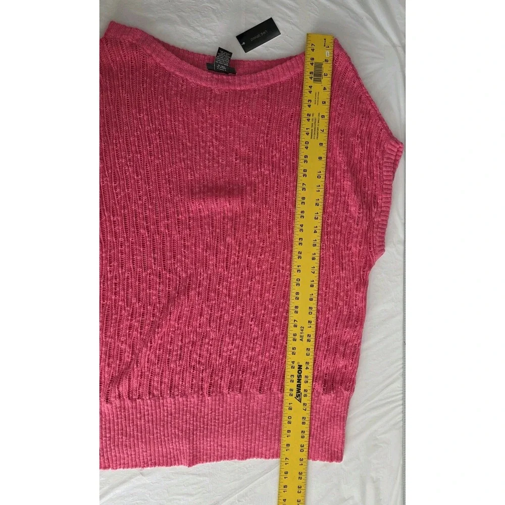 NEW Lane Bryant 22/24 Coral/Pink Tunic Vest Sweater  Cotton Blend Knit Plus Size